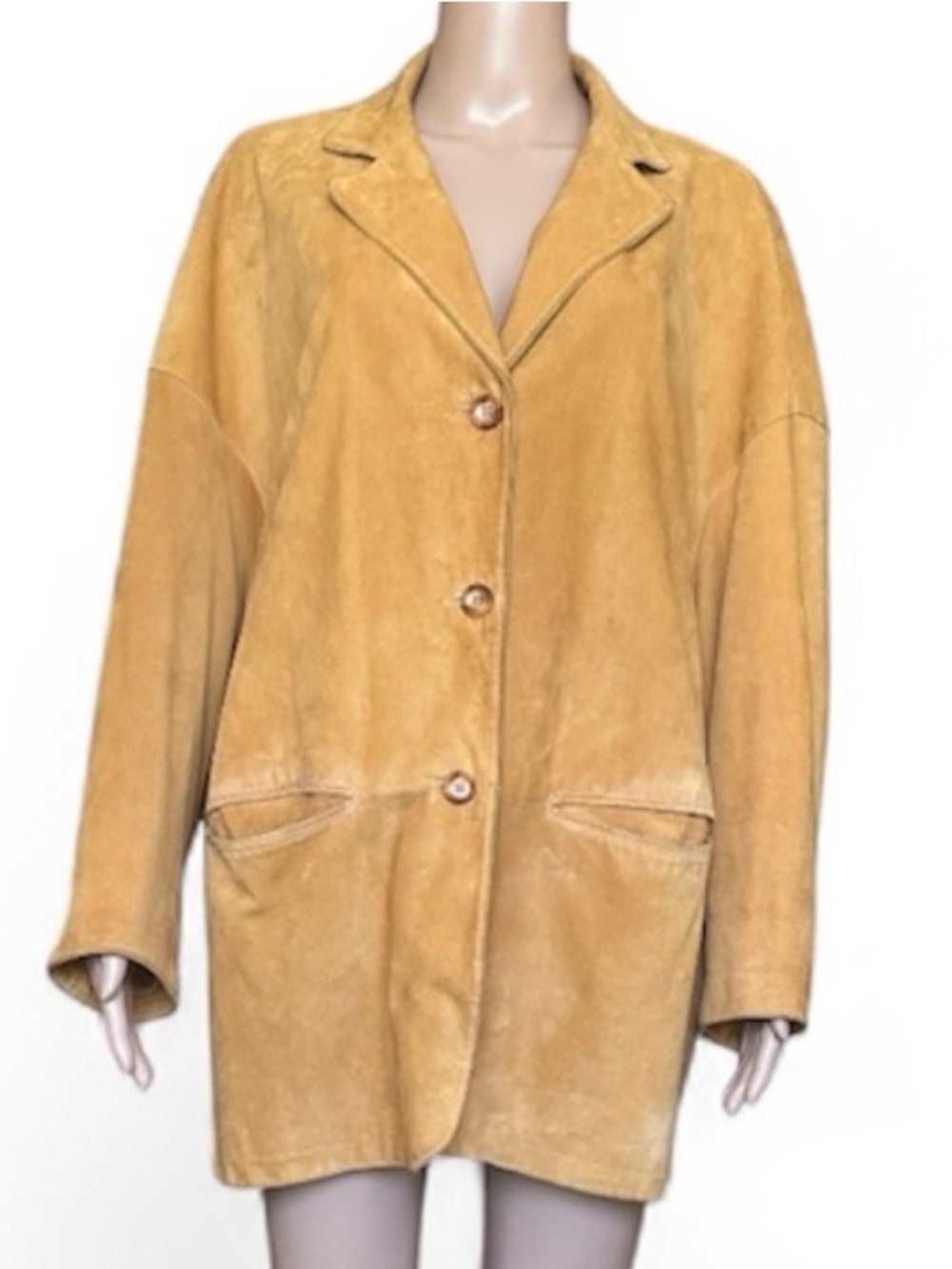 Begedor Italia Vintage Women's Tan Suede Blazer Jacket Oversized Size 8